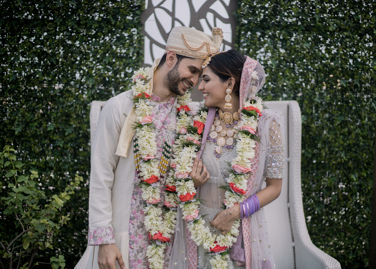 Couple in Modern Indian Wedding